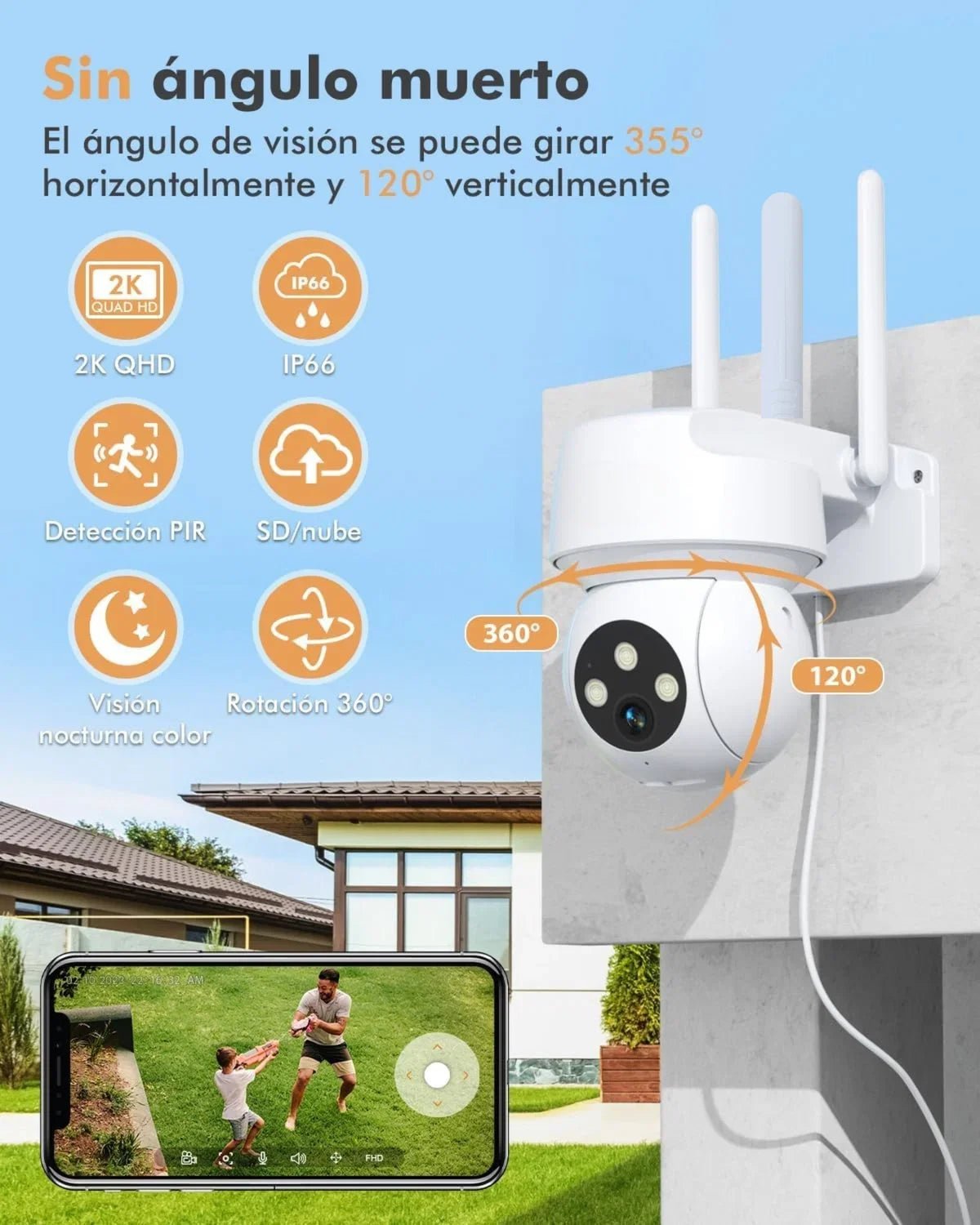 Cámara de Seguridad WhiteCam®️ | 360º 4K Control con Celular - Belezia Femina MX