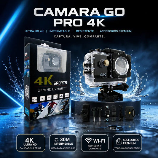 🔥 LIQUIDACIÓN DE STOCK: - CÁMARA GOPRO 4K + FUNDA ULTRARRESISTENTE DE REGALO - [PROMOCIÓN DE CUMPLEAÑOS] - Belezia Femina MX