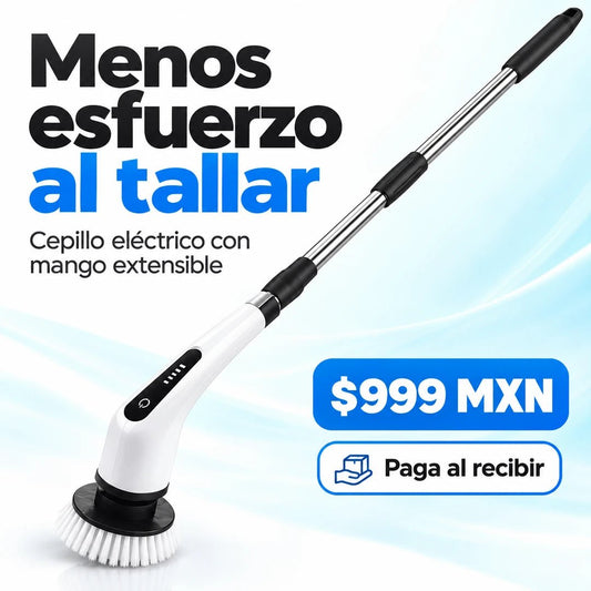 Cepillo eléctrico con mango extensible — $999 MXN y pago al recibir
